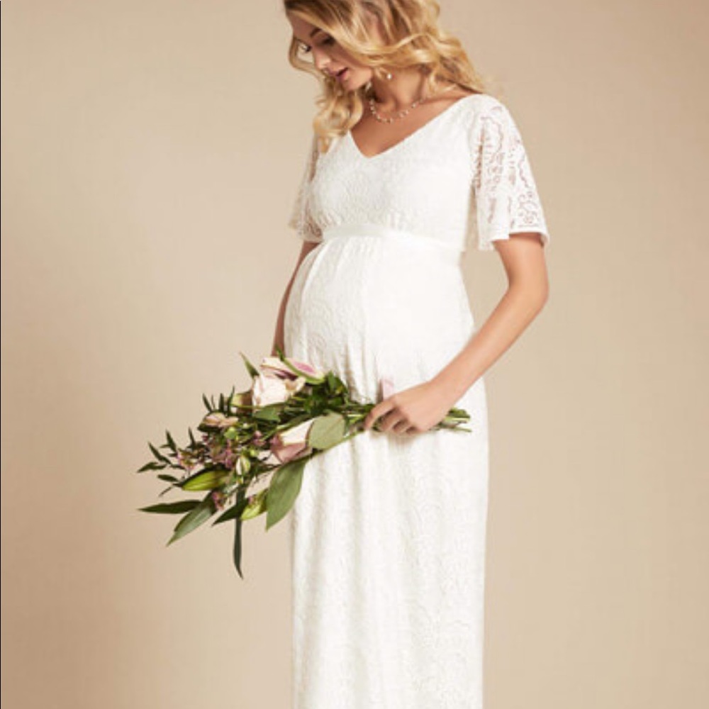 Tiffany rose maternity white gown